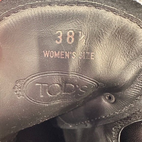 TOD'S women shoes boots heel Europe 38.5 Black Suede. Made in Italy S9210 - Picture 3 of 12